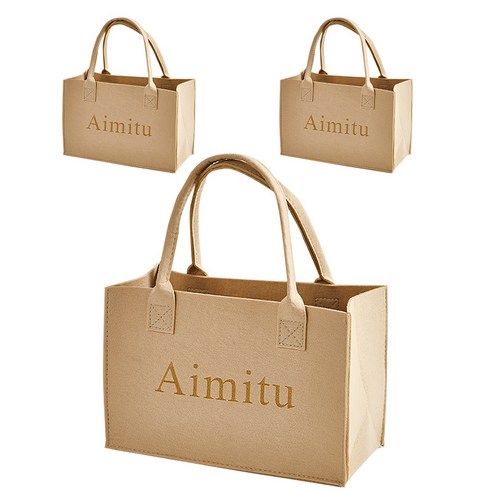 Aimitu 펄트 쇼핑백 토트백 3P세트, 3개, 베이지
