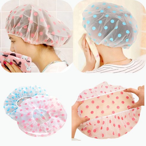 리리론스 트리트먼트 염색 샤워 비닐 방수 헤어비닐캡 10장, 10개, 도트비닐캡