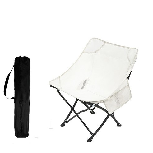 SAIVEINA 아웃도어 캠핑 낚시 접이식 휴대용 의자 릴렉스체어 백패킹 경량스틸 캠핑 체어, 화이트, 1개