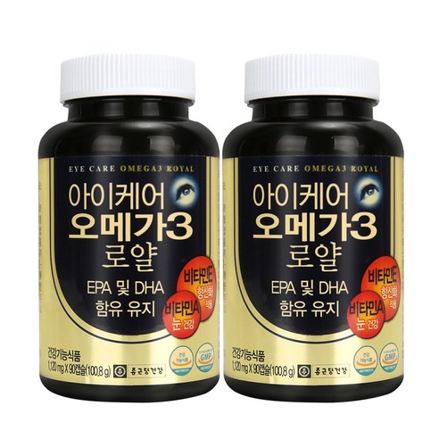 혈행개선 눈건강 항산화 3중복합기능 비타민E 종근당건강 아이케어 오메가3 로얄, 2병, 90캡슐