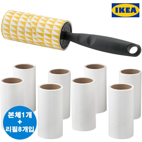 (주)에이스샵_테이프 크리너 세트 / 테이프 클리너(리필-8개입) 돌돌이 사선형 컷팅, 1개, 테이프클리너