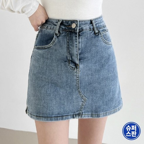 제이앤티 플라운스 스판 데님 치마바지 12 바비팩토리 여성용 편한 스판 치마바지