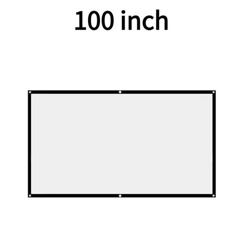 가정용 휴대용 스마트 TV 셋톱박스 빔 프로젝터 스크린 169 커튼 60 72 84 100 120 150 인치 반사 천 침실 액세서리, [03] 100 인치, 03 100 인치