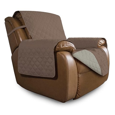 Easy-Going Oversized Recliner Cover Reversible Couch Sofa for Living Room Water Resistant Furniture, Brown/Beige_Large Recliner