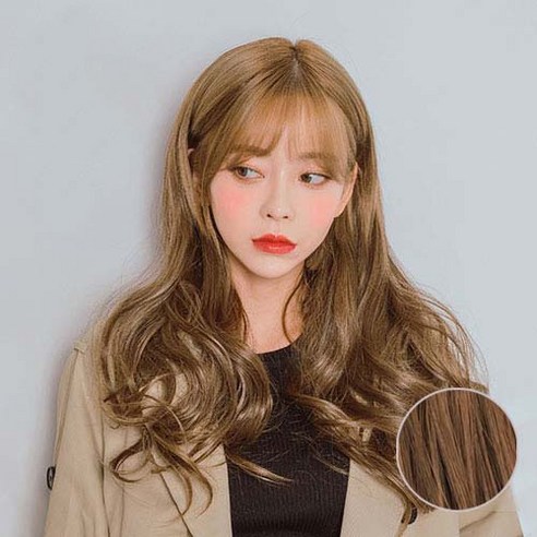 가발매니아 리치펌 글램루즈 5헤어피스 49cm 똑딱이 붙임머리 (제디원사), 코랄베이지, 1개