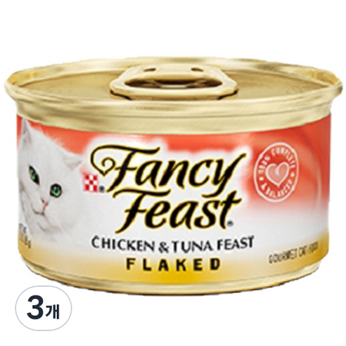 팬시피스트 어덜트 퓨리나 화이트라벨 치킨 앤 튜나 플레이크 습식사료, 닭, 85g, 3개