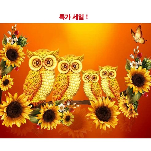 더영흥 보석십자수 캔버스형 40 x 50 cm DIY, 1개, 91 황금부엉이 나들이