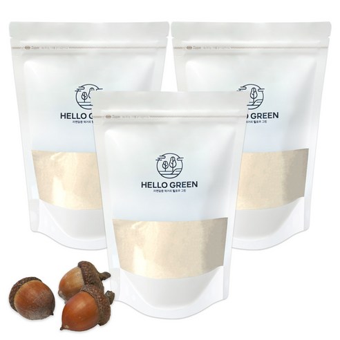 헬로우그린 도토리묵가루 1kg(팩) 도토리묵 도토리전분, 1kg, 3개