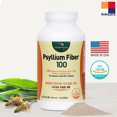 파마젠 USA 차전자피 100% 식이섬유 300g, 300g x 1통, 1개