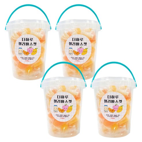 더하루젤리바스켓 / 쫀득쫀득 맛있는 젤리 4종블랜딩 요거트 오렌지 복숭아 애플망고, 20개, 340g