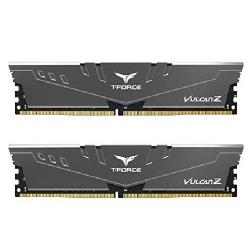 TEAMGROUP 팀 그룹 T-포스 벌칸 Z DDR4 32GB 키트 2x16GB 3200MHz PC4-25600 CL16 테스크탑 메모리 모듈 램 회색 - TLZGD432G3200, 32GB (16GBx2) - 3200MHz C16-20, 32GB(16GBx2)