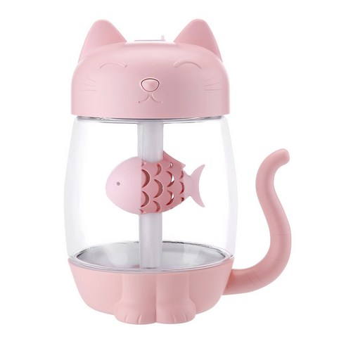 폭발성 고양이 가습기 3-in-1 USB 고양이 발톱 가습기 데스크탑 홈 침실 선물 작업 가능, 핑크색