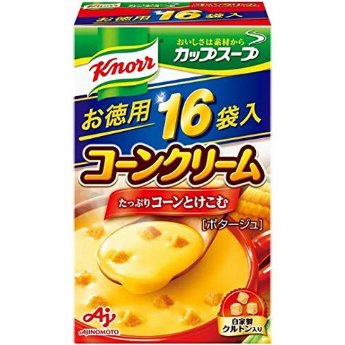 크놀 컵 스프 옥수수 크림 16 봉지 クノール カップスープ コーンクリーム 16袋入