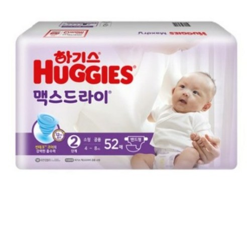 하기스 맥스드라이 밴드형 기저귀 아동공용 소형 2단계(4~8kg), 2단계, 52매