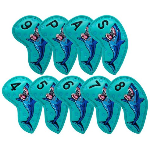 9pcs 합성 가죽 골프 언 헤드 커버 세트 헤드 커버 숫자 자수 쉽게 필요한 언 4 5 6 7 8 9 A S P, 푸른, {"수건소재":"PU 가죽"}