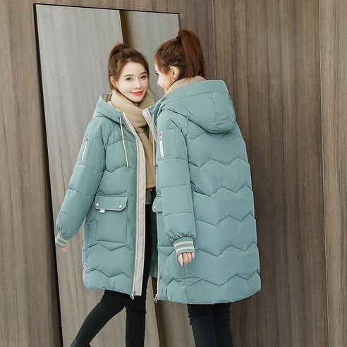 여성 겨울 루즈핏 두꺼운 롱 패딩