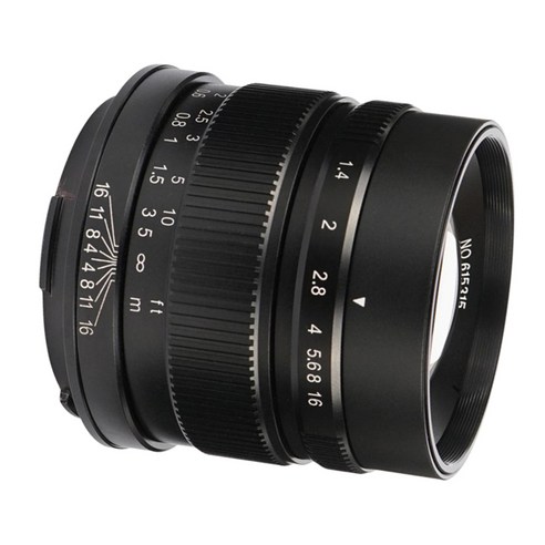 55mm F1.4 APS-C 캐논 카메라 블랙에 적합한 수동 세로 초점 렌즈, 6x6x8cm, 블랙, 금속