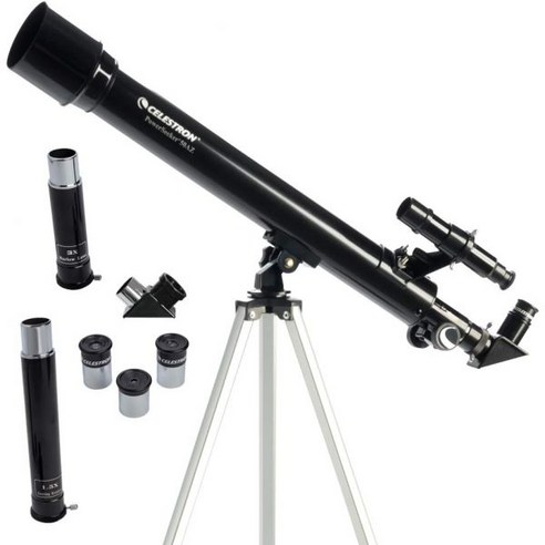 Celestron 파워시커 80AZS 천체망원경 조리개 80mm 입문자용 망원경 수동 경위대 작고 휴대하기 편함 보너스 천문학 소프트웨어 패키지 셀레스트론, 50AZ Refractor, Telescope Only