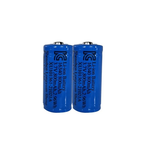 flitter 16340배터리 800MAH 충전건전지 3.7V 충전지 충전배터리 보호회로 밧데리, 1개, 1개입