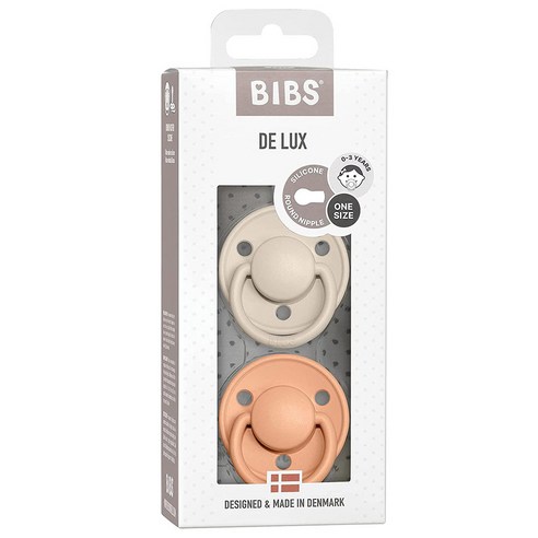 빕스 디럭스 실리콘 쪽쪽이 2P 세트, One Size (0~36개월), 바닐라+피치