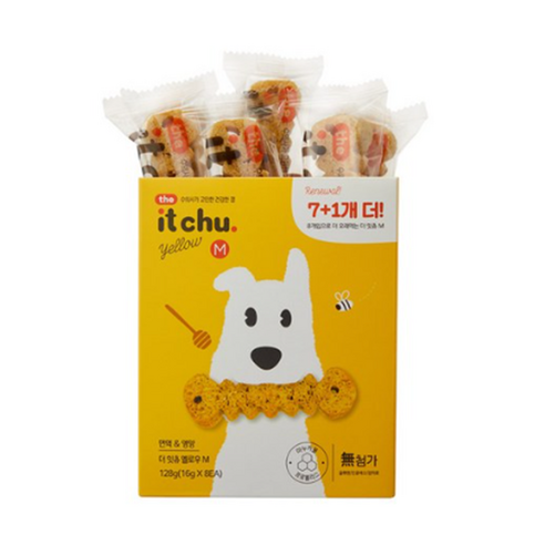 잇츄 옐로우 M 강아지 덴탈껌 128g, 밀웜, 5개