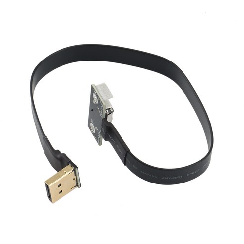 Lopbinte DisplayPort 연장 케이블 암수 각진 어댑터 플랫 EMI 차폐 FPC 케이블(마운팅 브래킷 포함)(P3-P4T) 30cm