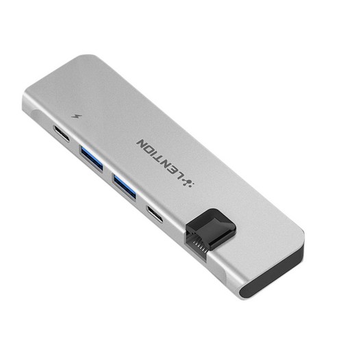 Retemporel LENTION CS65 USB-C 휴대용 허브 100W 전원 공급 40Gbps 2 USB 3.0 및 기가비트 데이터 4K HDMI 호환 용 Macbook 은, 1개