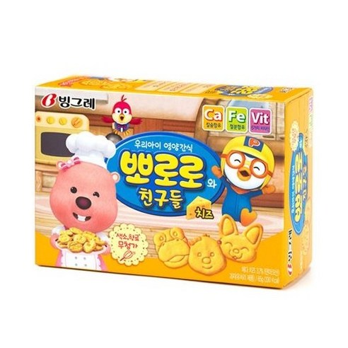 빙그레 뽀로로와 친구들 치즈, 65g, 3개