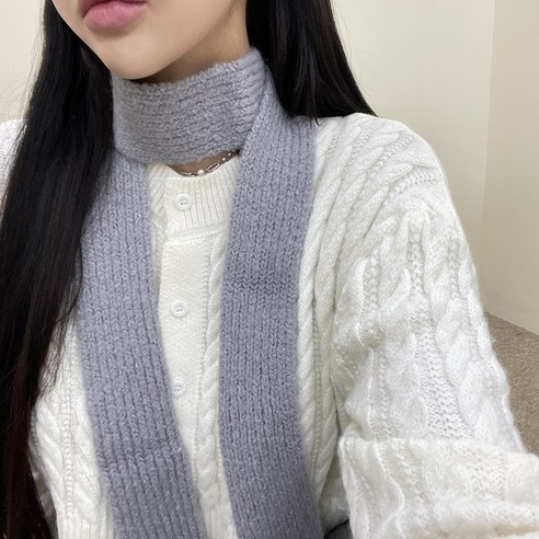 VANANA2 남녀공용 쁘띠 미니 무지 롱 스카프 머플러 6color