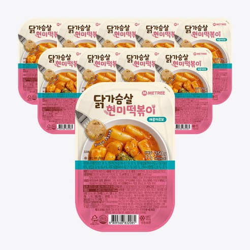 미트리 닭가슴살 현미떡볶이 매콤까르보 250g, 6개