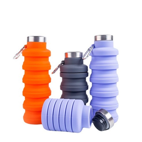 ANKRIC 물컵 야외 스포츠 컵 여행 머그잔을 실행하는 창조적 인 실리콘 접이식 주전자 휴대용 물병, 사용자 정의 색상
