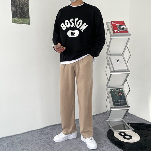 편안하고 세련된 스타일의 남녀공용 사계절 밴딩 팬츠
