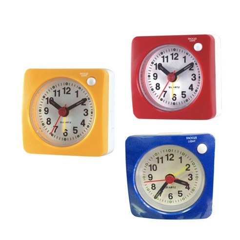 3pcs Non ticking 알람 시계 야간 조명 및 스누즈/상승 사운드 알람 시계 배터리 전원 소형, 설명, 플라스틱