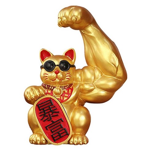 수지 고양이 조각 입상 동물 선물 장식 공예 홈 인테리어 장식 사무실 홈 장식, 레프트 리치