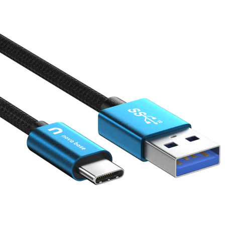 노바베이스 USB A to C 타입 고속충전 데이터 케이블 USB 3.2 GEN2 10Gbps, 1개, 블루, 100cm