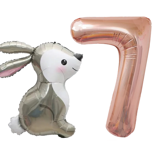 파파 파티 곰돌이 토끼 풍선 생일 파티 숫자 풍선 세트, 토끼 7, 1세트