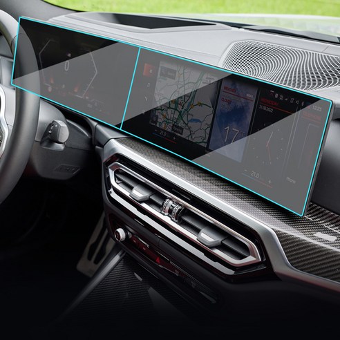 지시그니처 BMW 3시리즈 LCI G20 2023~ 계기판 내비게이션 강화유리 액정보호 필름 W11, 클리어