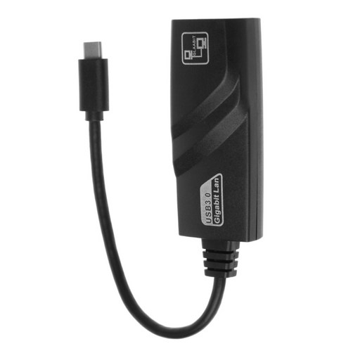 USB 3.1 유형 C USB-C to RJ45 LAN 네트워크 기가비트 이더넷 어댑터 10 / 100 / 1000Mbps, 검은 색