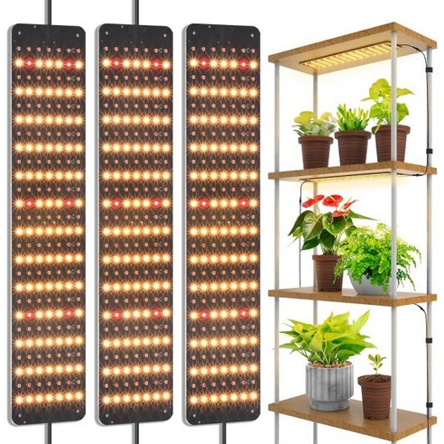 조명 식물생장등 식물등 실내 식물을 위한 Grow Light 45W 이중 확장 크기 LED Panel with Timer Dimmable 3 모드 풀 스펙트럼 식물 트레이 온실 묘