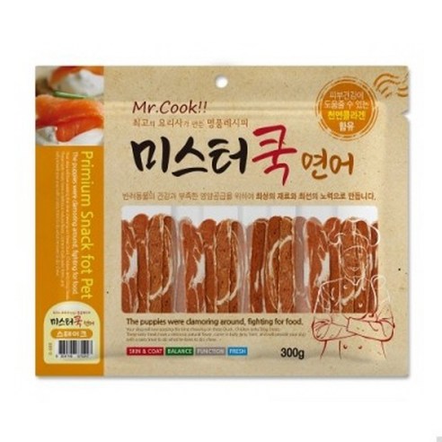 미스터쿡 강아지 간식 스테이크, 연어, 300g, 5개