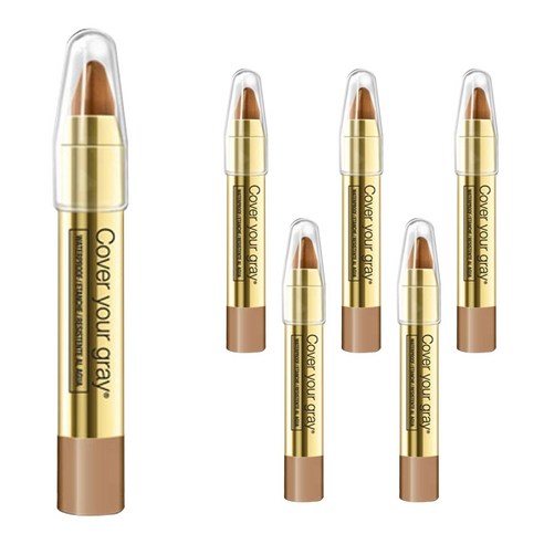 커버유어그레이 헤어 컬러 터치 업 워터프루프 2.9g, Medium Brown, 6개
