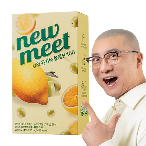 뉴밋 유기농 올레샷 스틱 1박스 올리브레몬샷 20ml 14포
