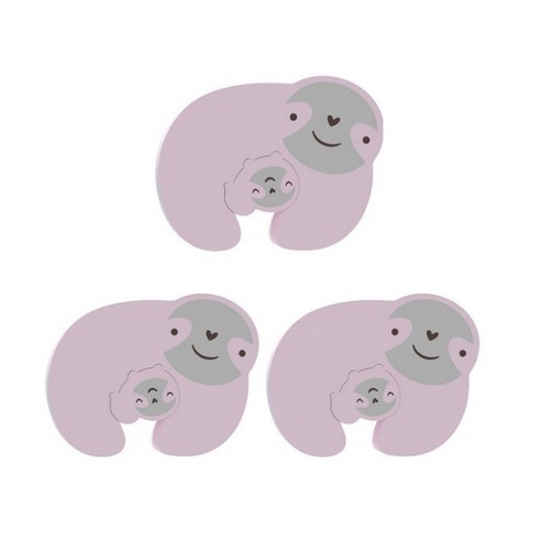 엘베라노 방문 닫힘 손끼임 방지 도어쿠션 문쾅 보호 패드, 나무늘보, 6개