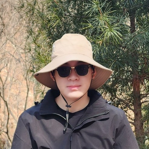아트쉘 자외선 차단 등산모자 캠핑 낚시 사파리 벙거지모자 챙모자, 아이보리