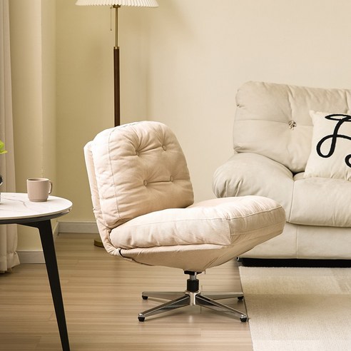 좁은 공간에 최적화된 360도 회전 코듀로이 라운지 소파 의자