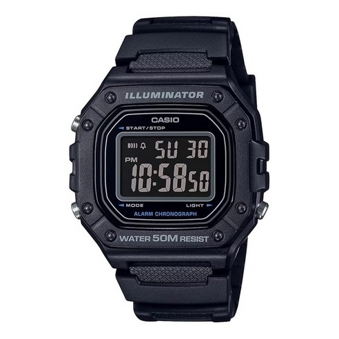 카시오 CASIO 스탠다드 디지털 손목시계 W-218H-1BV 남성 여성 치프 카시오 칩카시 블랙 반전 액정 해외 모델품