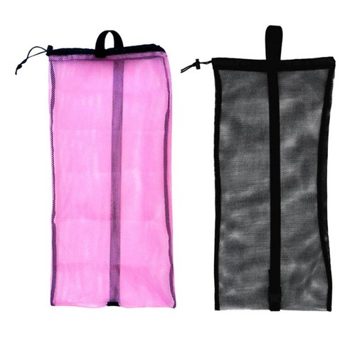 스쿠버 다이빙 스노클링 장비 2pcs drawstring 메쉬, 설명, 블랙 핑크