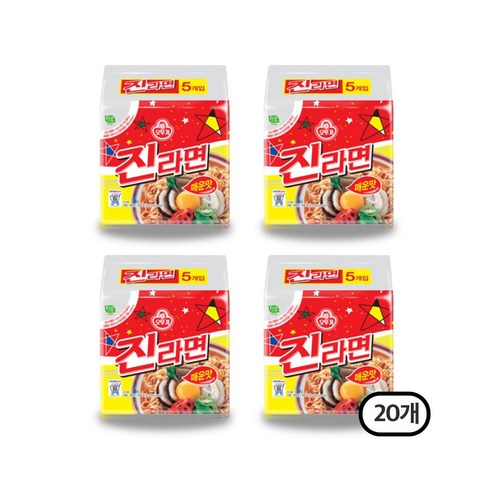 오뚜기 진라면 매운맛 120g, 20개