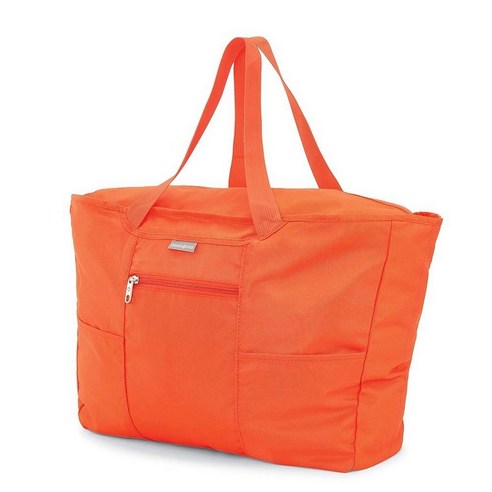 Samsonite 접이식 패커블 토트 슬링 백 이브닝 블루 단일 사이즈 쌤소나이트, 15.35x12.59x5.9 inches_Orange, Orange Tiger