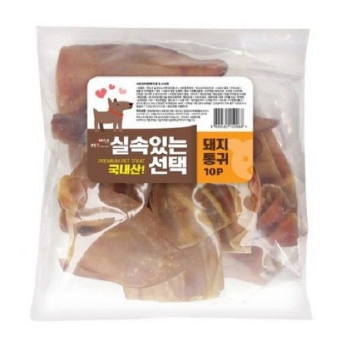 펫츠몬 실속있는선택 애견 수제간식 10p, 돼지통귀, 1개